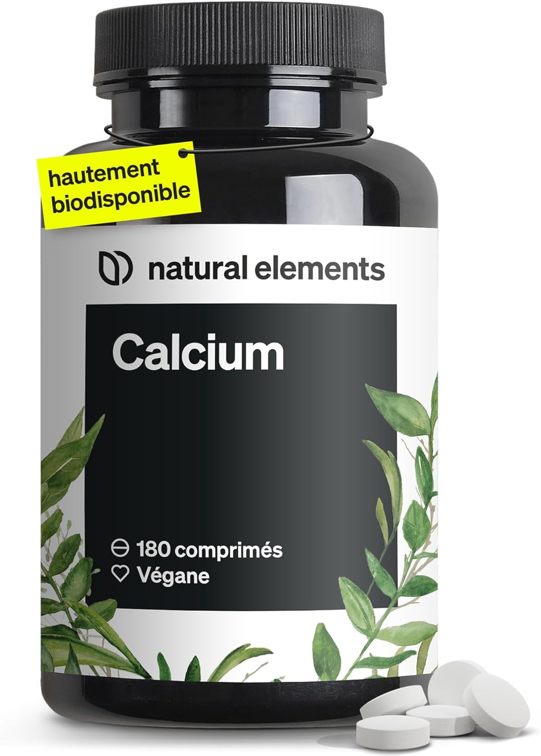 Calcium Comprimés Vegan Fortement Dosés – 180 Comprimés – 800Mg De Carbonate De Calcium Par Dose Quotidienne – Sans Additifs Indésirables – Produit En Allemagne & Testé En Laboratoire
