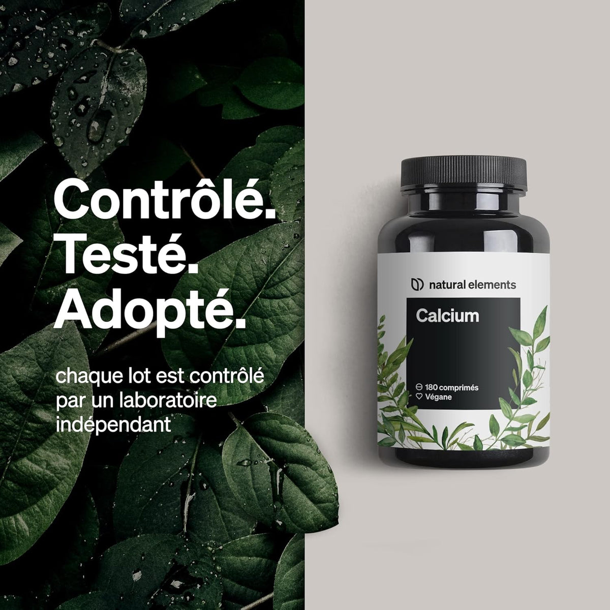 Calcium Comprimés Vegan Fortement Dosés – 180 Comprimés – 800Mg De Carbonate De Calcium Par Dose Quotidienne – Sans Additifs Indésirables – Produit En Allemagne & Testé En Laboratoire